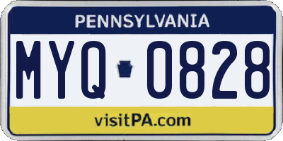 PA license plate MYQ0828