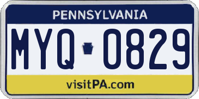 PA license plate MYQ0829