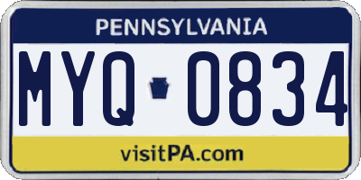 PA license plate MYQ0834