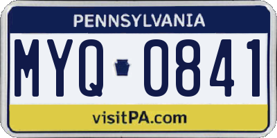 PA license plate MYQ0841