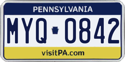 PA license plate MYQ0842