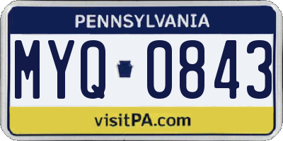 PA license plate MYQ0843