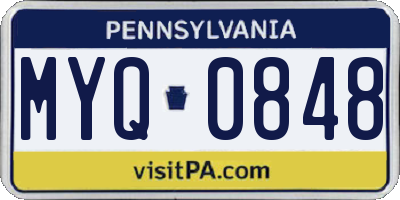 PA license plate MYQ0848
