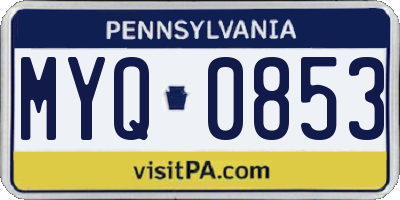 PA license plate MYQ0853