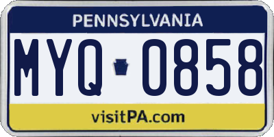 PA license plate MYQ0858