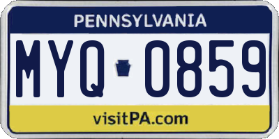 PA license plate MYQ0859