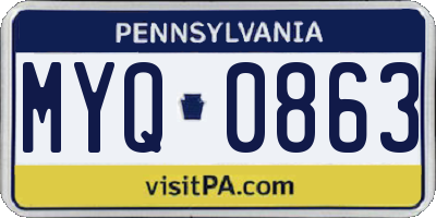 PA license plate MYQ0863