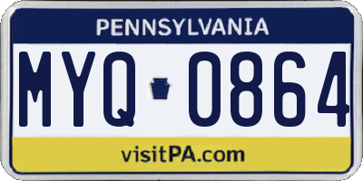 PA license plate MYQ0864