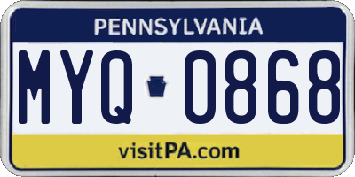 PA license plate MYQ0868