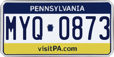 PA license plate MYQ0873