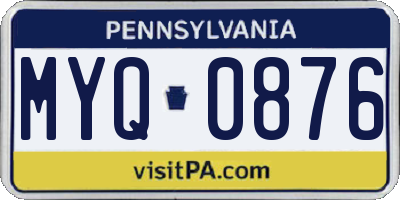 PA license plate MYQ0876