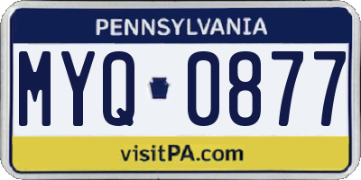 PA license plate MYQ0877