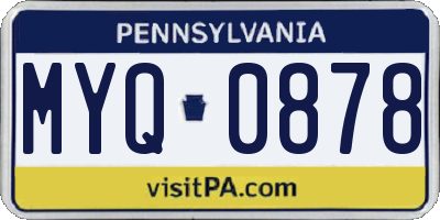 PA license plate MYQ0878