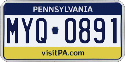 PA license plate MYQ0891