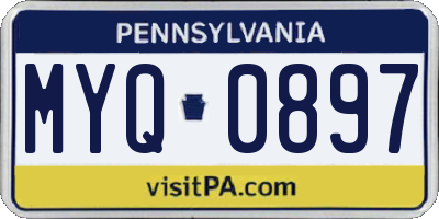 PA license plate MYQ0897