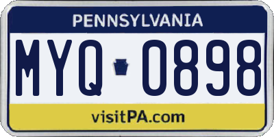 PA license plate MYQ0898