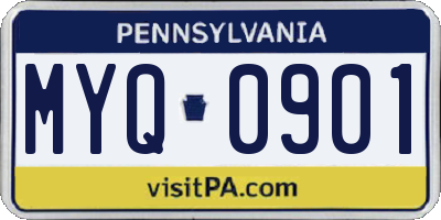 PA license plate MYQ0901