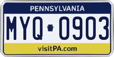 PA license plate MYQ0903