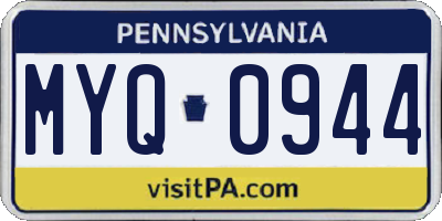 PA license plate MYQ0944
