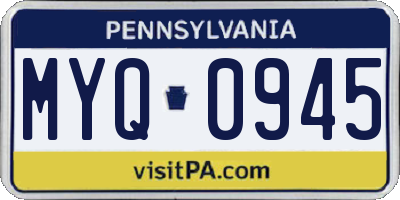PA license plate MYQ0945