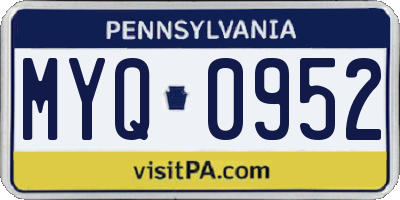 PA license plate MYQ0952