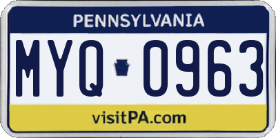 PA license plate MYQ0963
