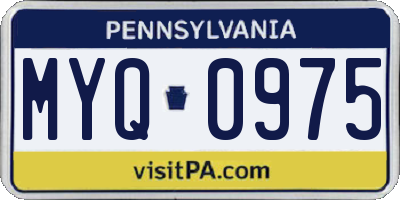 PA license plate MYQ0975