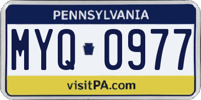 PA license plate MYQ0977