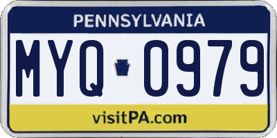 PA license plate MYQ0979