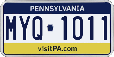 PA license plate MYQ1011