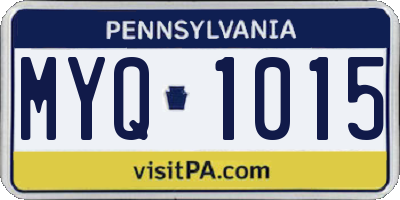 PA license plate MYQ1015