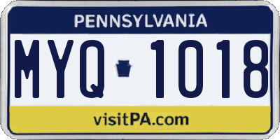 PA license plate MYQ1018