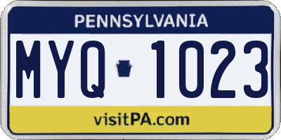 PA license plate MYQ1023