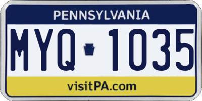 PA license plate MYQ1035