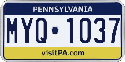 PA license plate MYQ1037