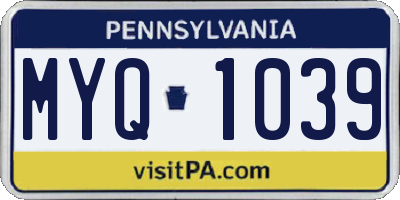 PA license plate MYQ1039