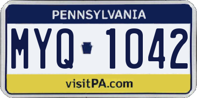 PA license plate MYQ1042