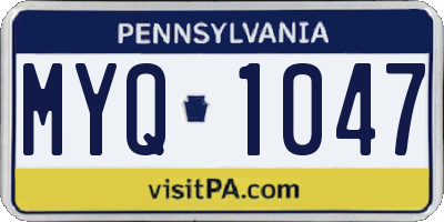 PA license plate MYQ1047