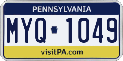 PA license plate MYQ1049