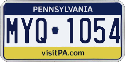 PA license plate MYQ1054