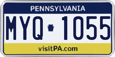 PA license plate MYQ1055