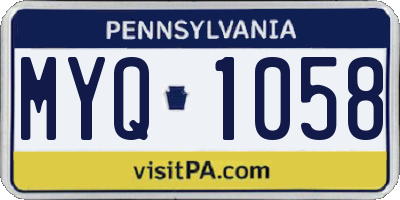PA license plate MYQ1058