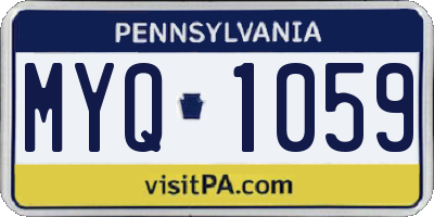 PA license plate MYQ1059