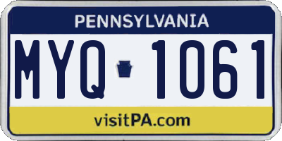 PA license plate MYQ1061
