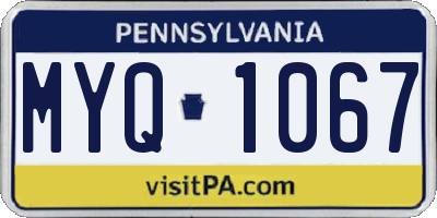 PA license plate MYQ1067