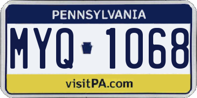 PA license plate MYQ1068