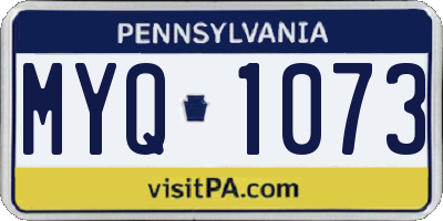PA license plate MYQ1073