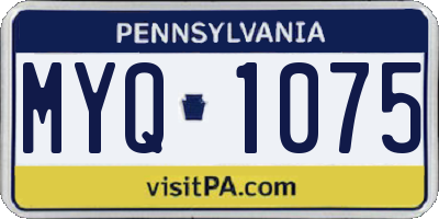 PA license plate MYQ1075