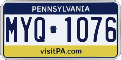PA license plate MYQ1076