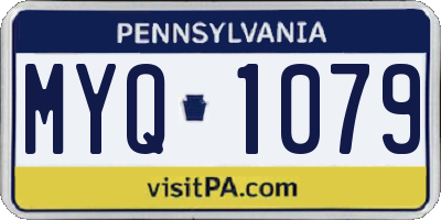 PA license plate MYQ1079
